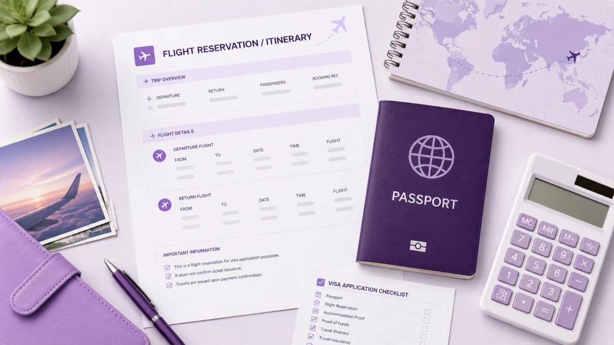 Flight Reservation for Visa