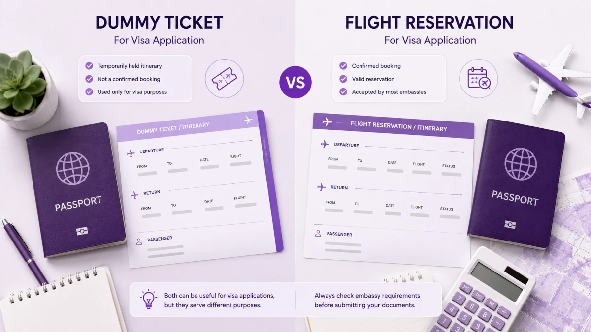 Dummy Ticket vs Flight Reservation for Visa: What's the Difference?