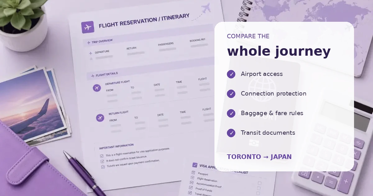 Toronto to Japan flight planning checklist